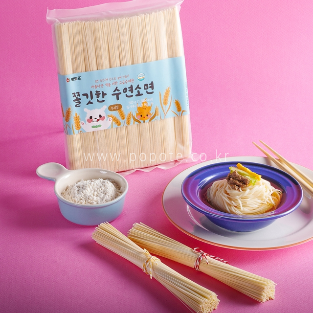 뽀뽀뜨,우리밀 소면 500g + 소면육수5팩